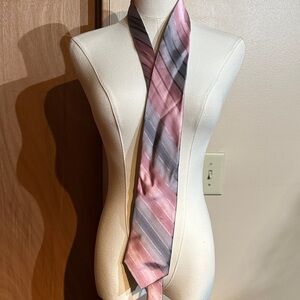 Perry Ellis Pink and Gray Striped Tie